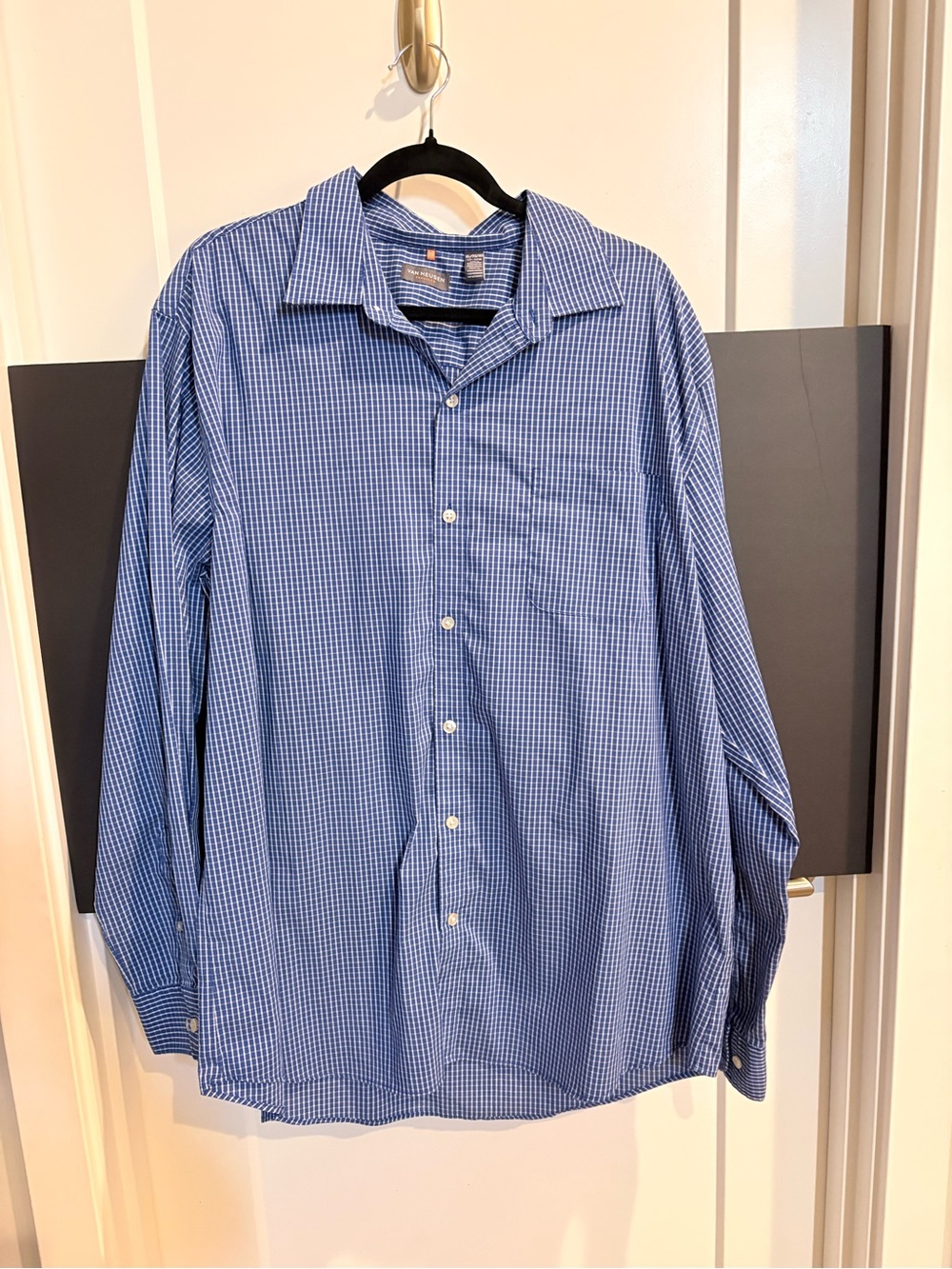 Van Heusen Blue Small-Check Dress Shirt